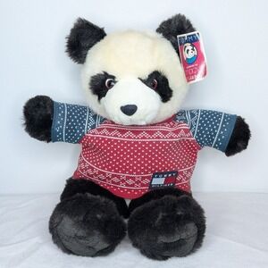 NWT VTG Macy's Gund x Tommy Hilfiger Exclusive Panda Bear Stuffed Animal Plush